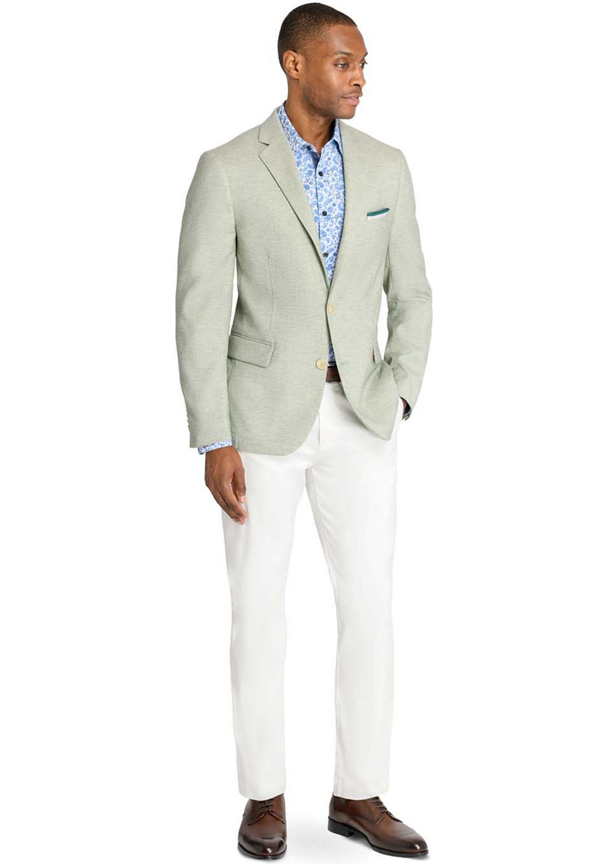 Mens Lino Solid Stretch Blazer
