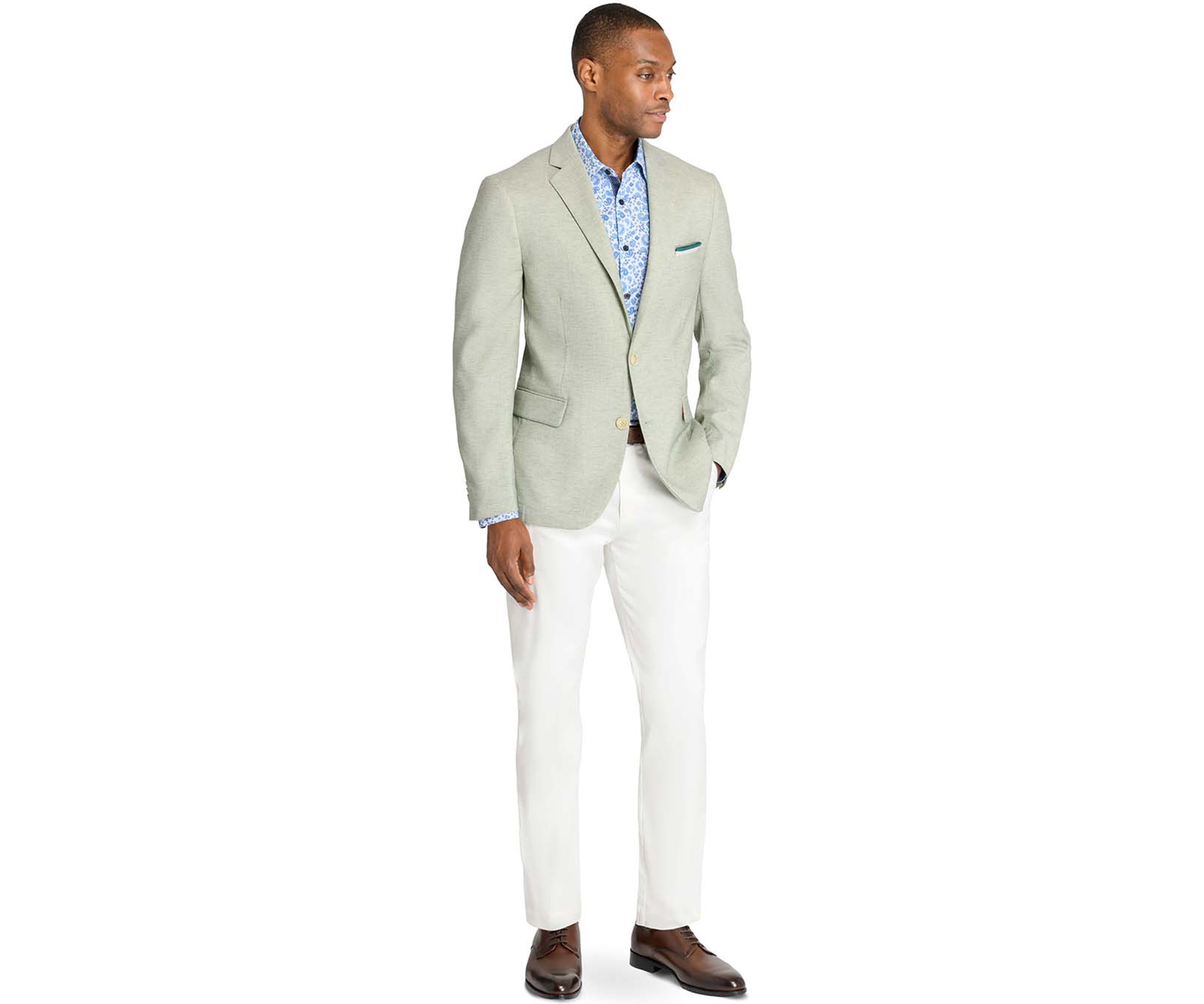 Mens Lino Solid Stretch Blazer
