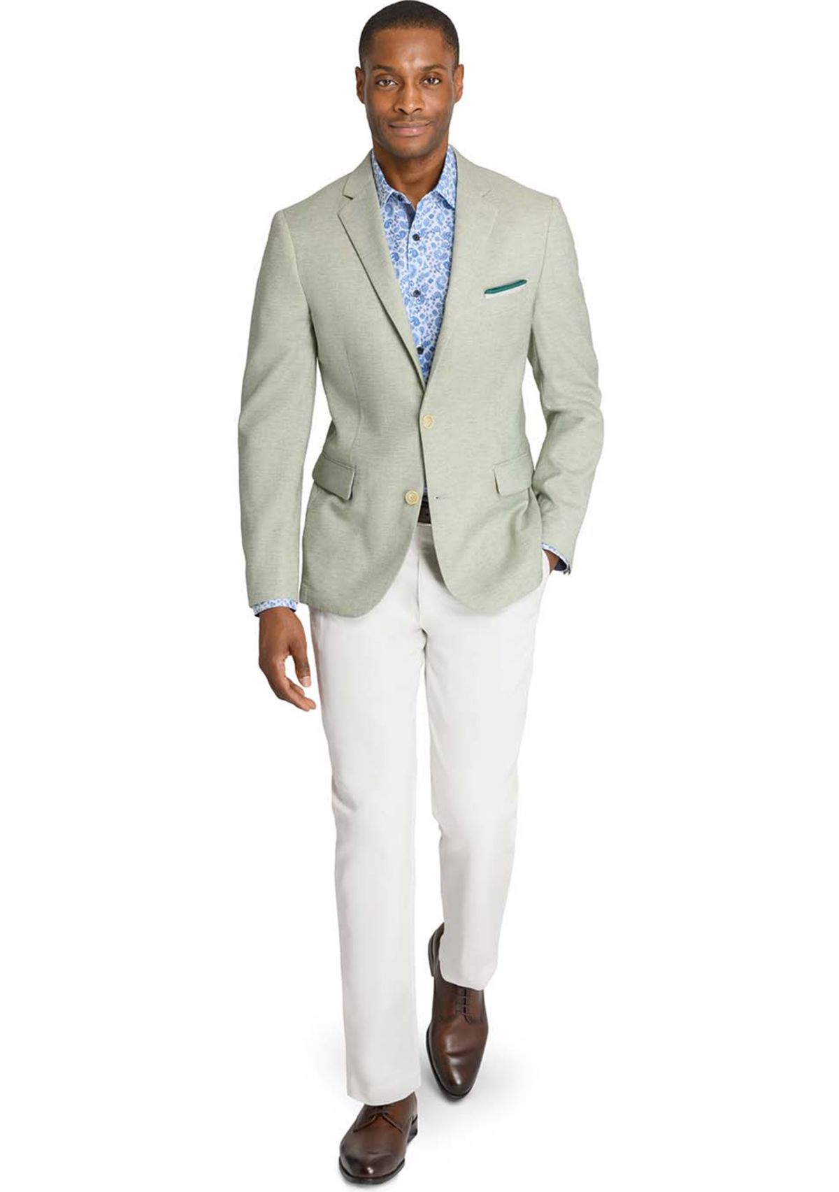 Mens Lino Solid Stretch Blazer