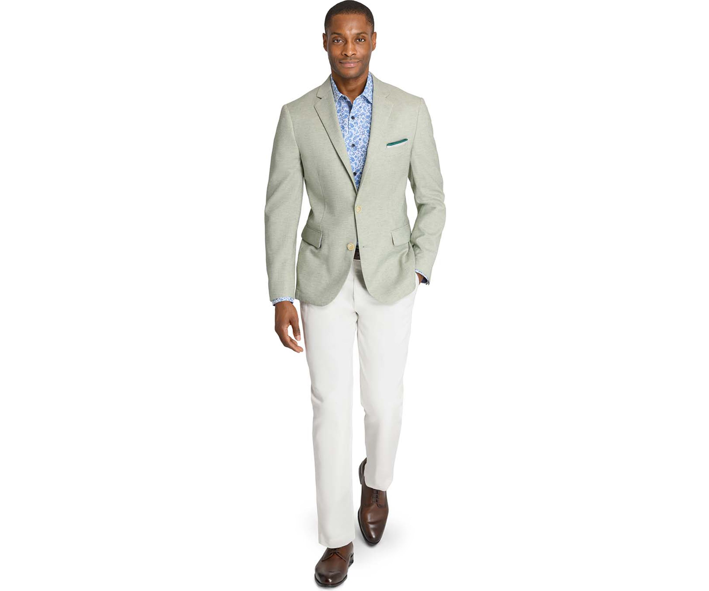 Mens Lino Solid Stretch Blazer