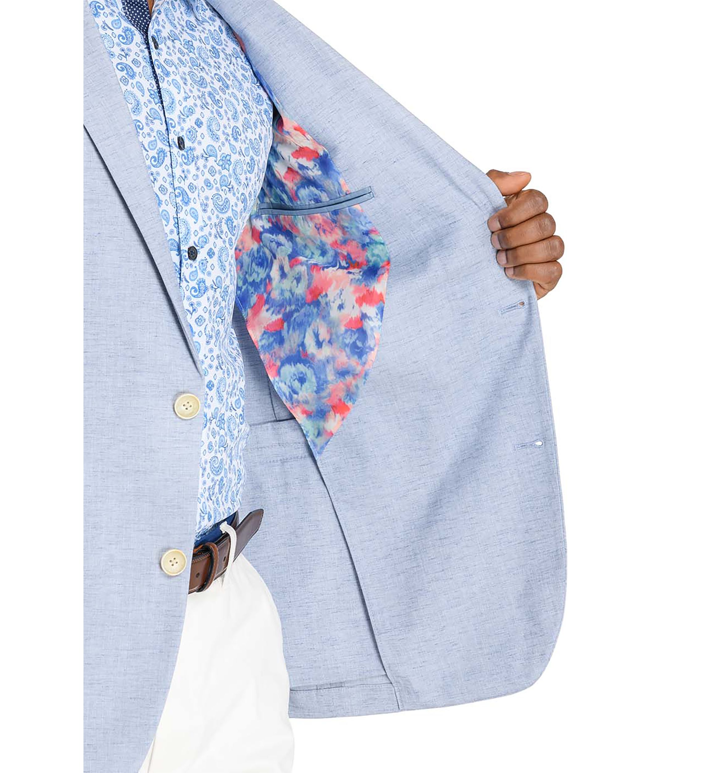 Mens Lino Solid Stretch Blazer