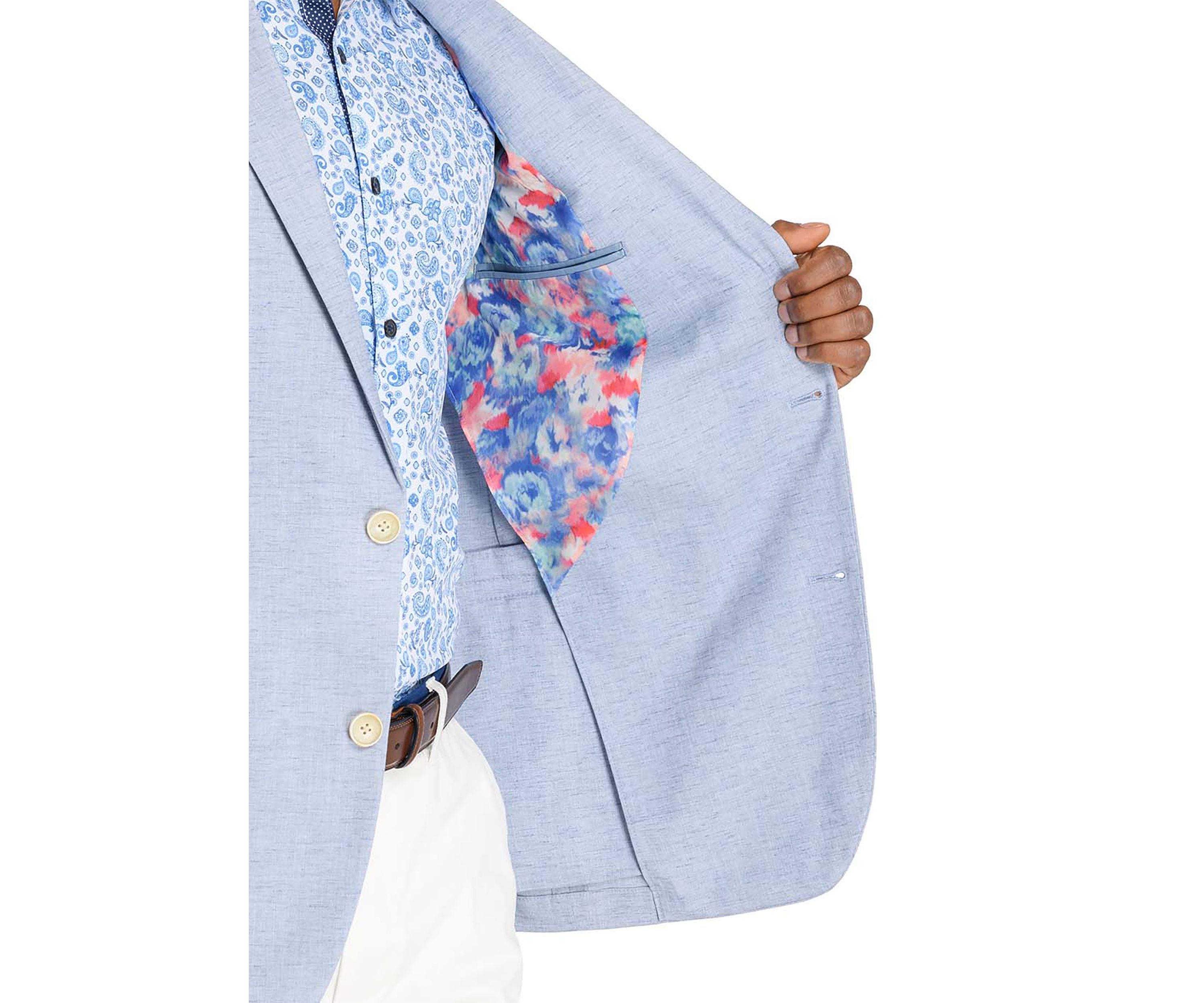 Mens Lino Solid Stretch Blazer