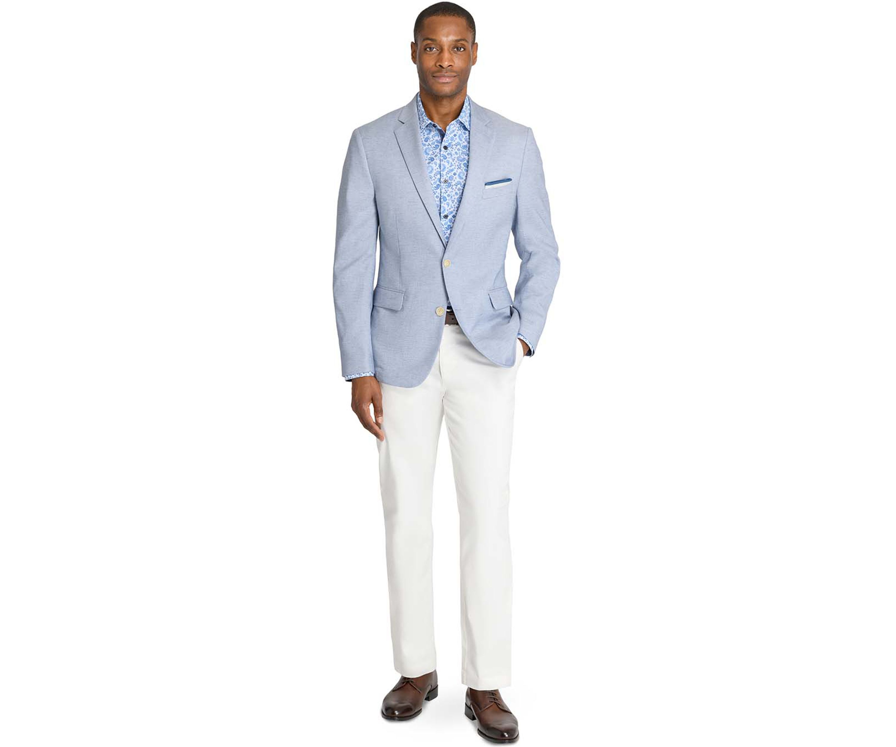 Mens Lino Solid Stretch Blazer