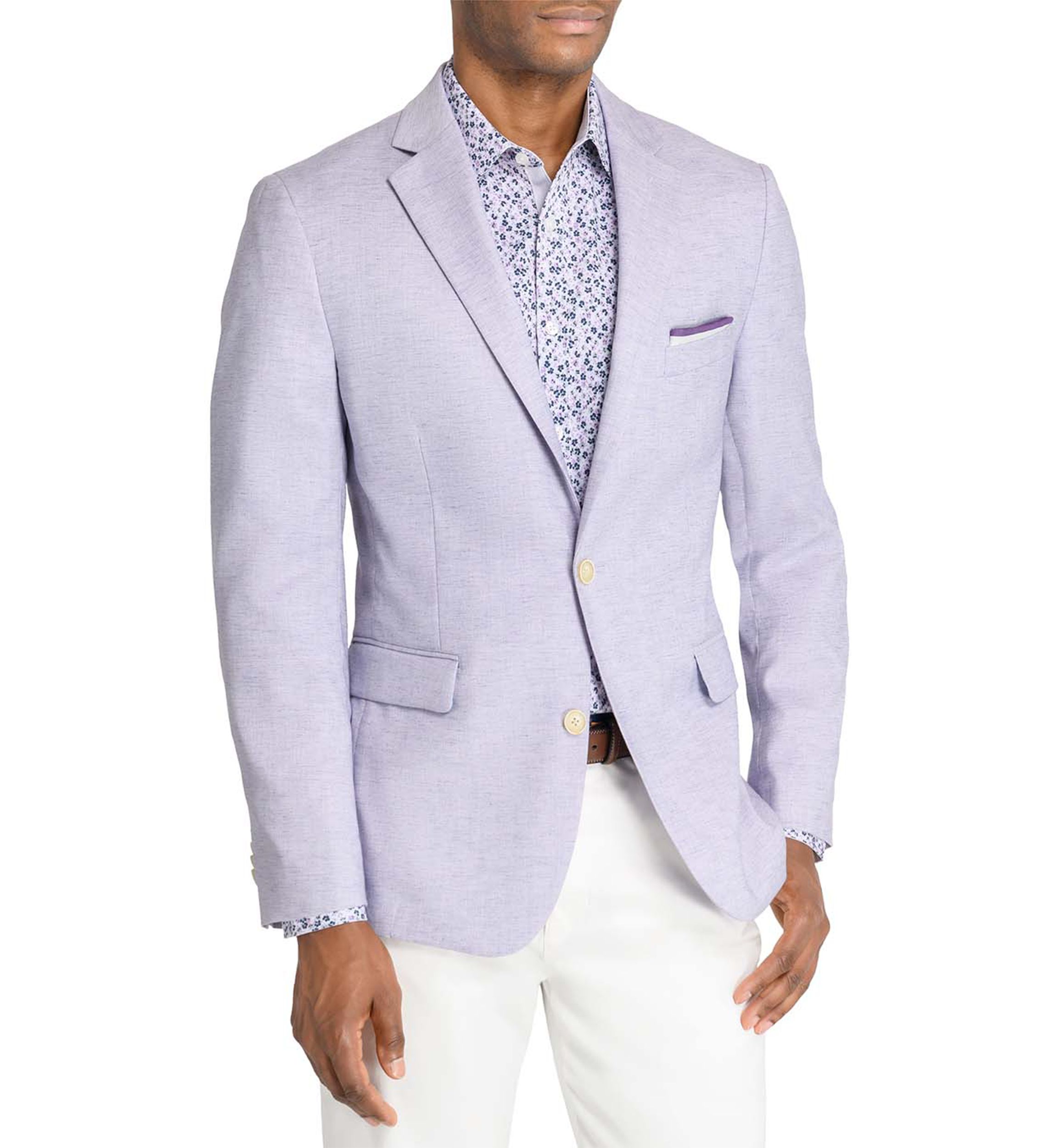 Mens Lino Solid Stretch Blazer