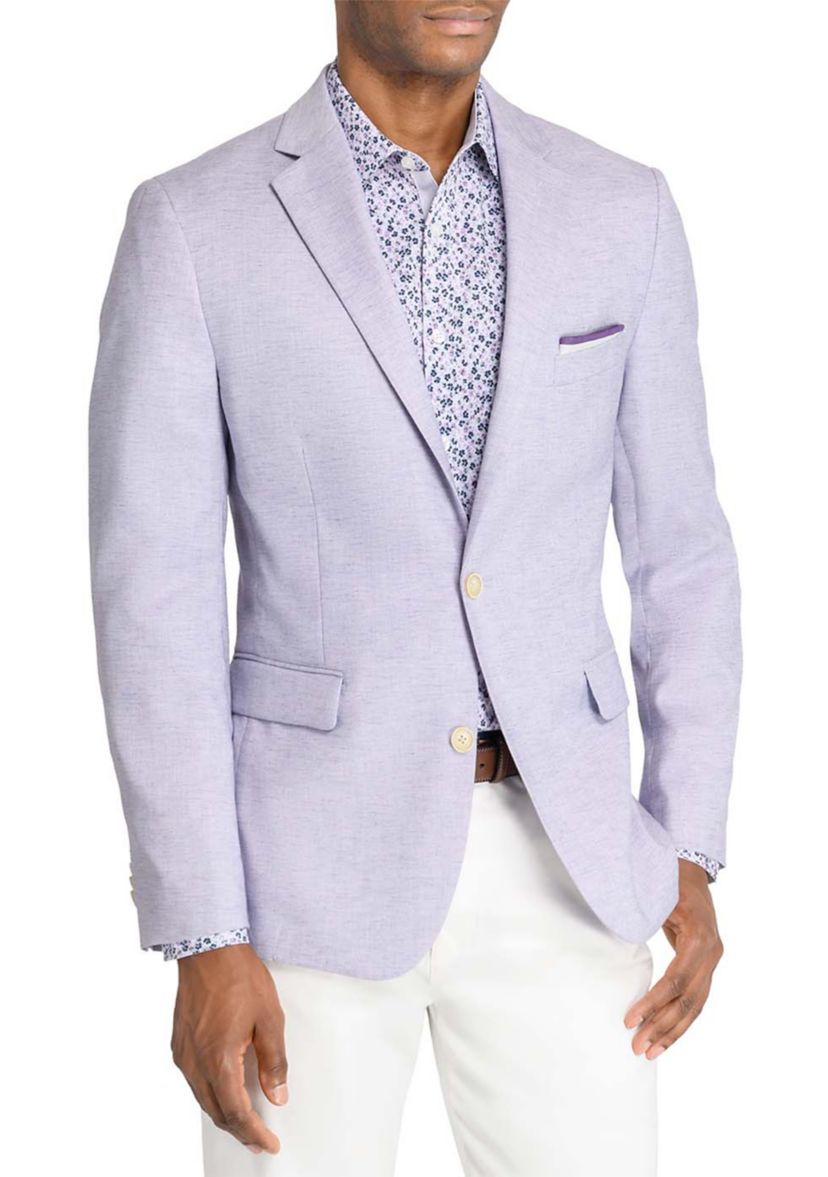 Mens Lino Solid Stretch Blazer
