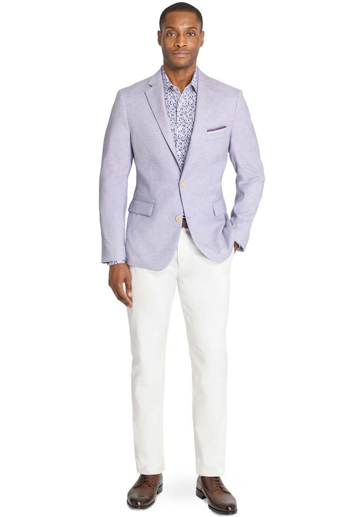 Mens Lino Solid Stretch Blazer