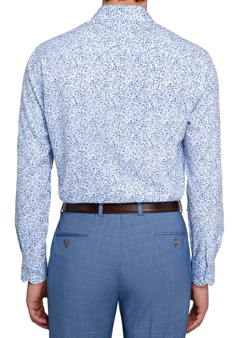 SOCIETY OF THREADS Men's Floral Print Long Sleeve Shirt, Medium