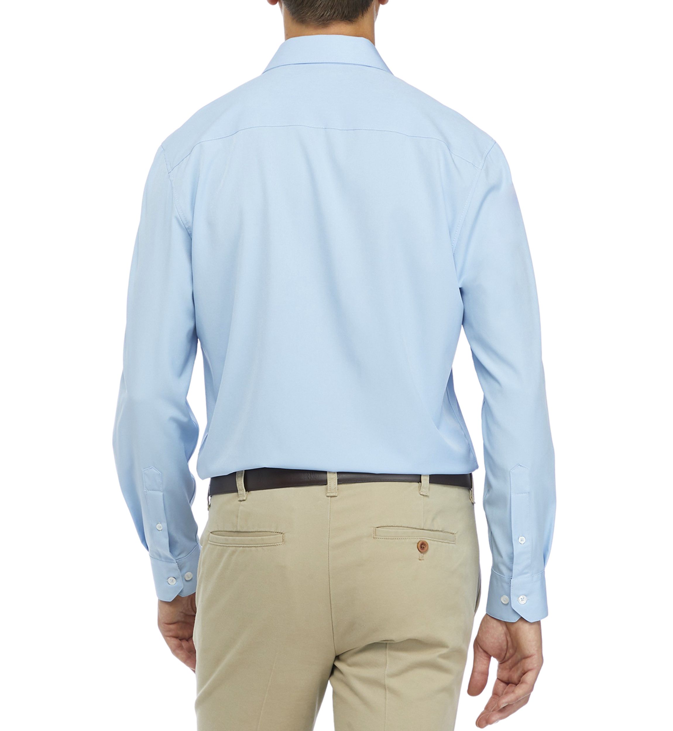 Mens Slim-Fit Performance Stretch Solid Dress Shirt