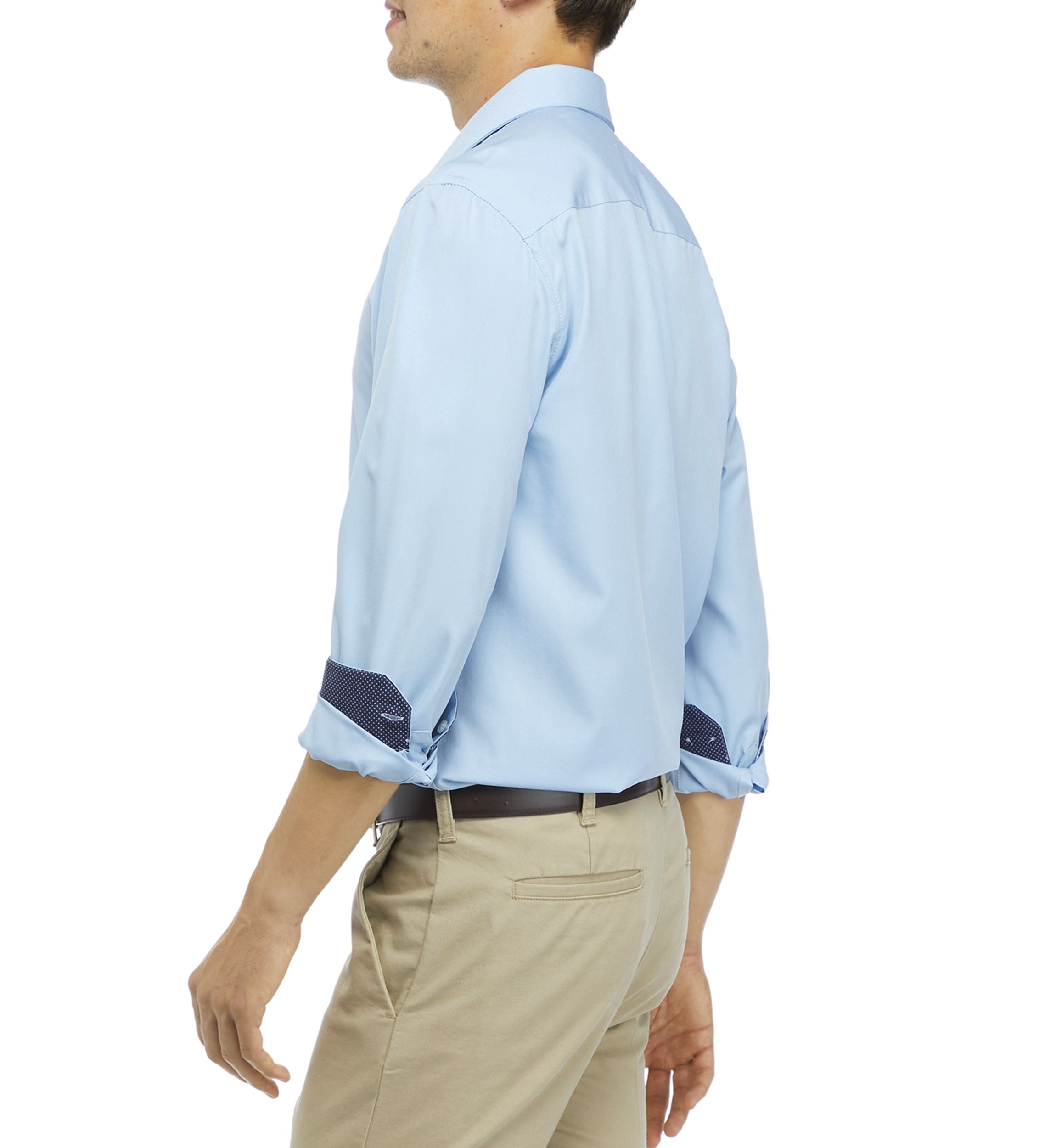 Mens Slim-Fit Performance Stretch Solid Dress Shirt
