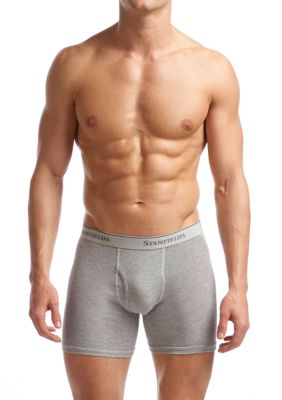Stanfield's Men's Supreme Cotton Blend Boxer Brief Underwear-2 Pack, Grey, XLarge
