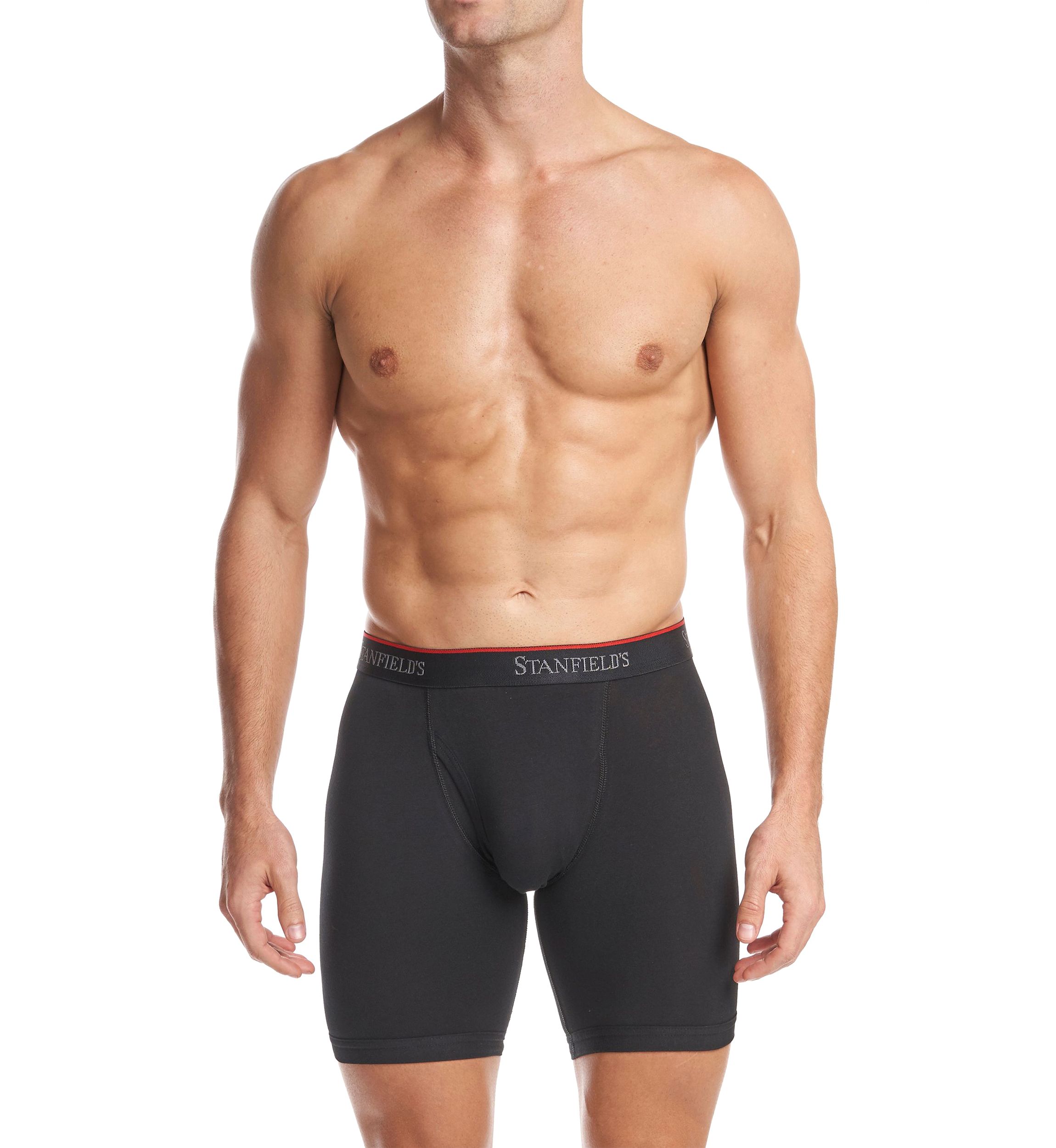 Cotton Stretch Long Boxer Brief Underwear-2 Pack