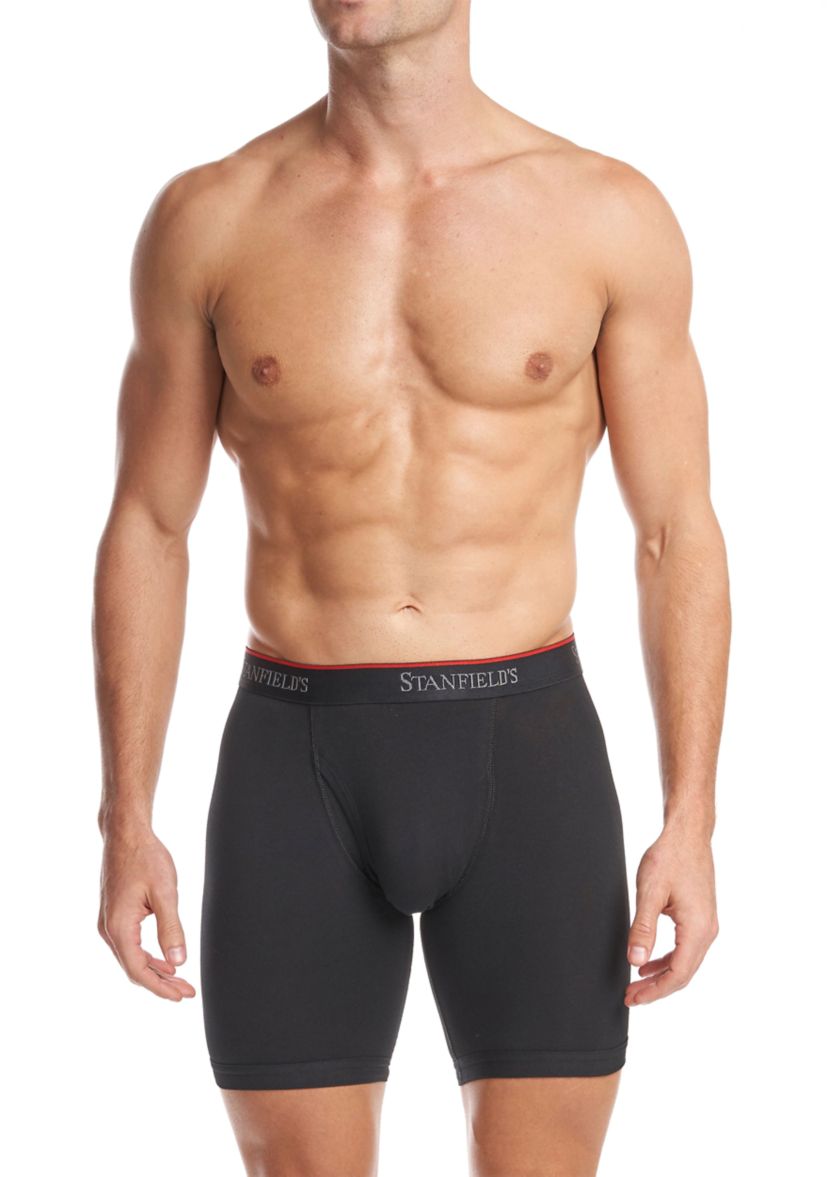 Cotton Stretch Long Boxer Brief Underwear-2 Pack