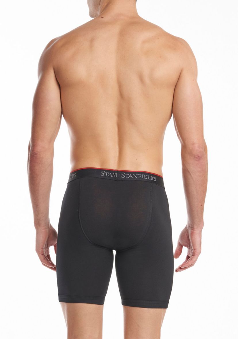 Cotton Stretch Long Boxer Brief Underwear-2 Pack