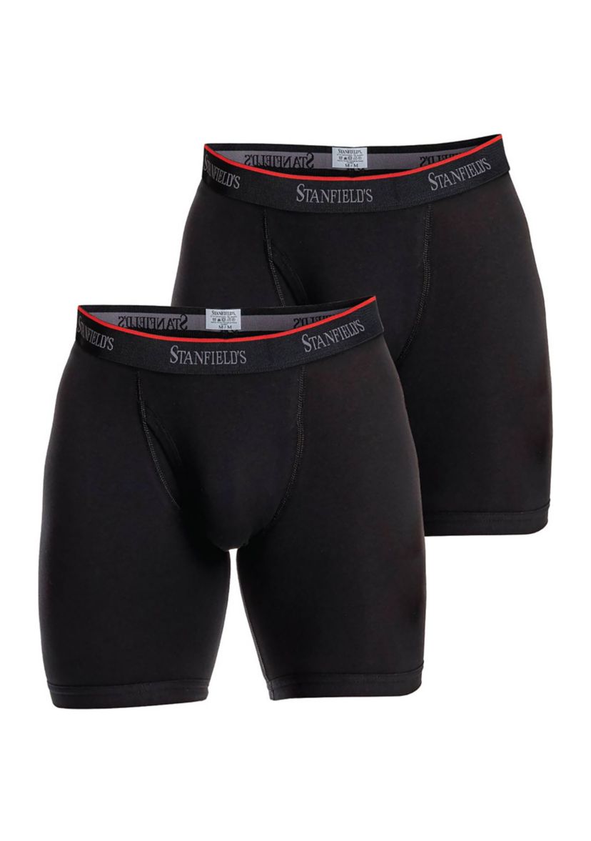 Cotton Stretch Long Boxer Brief Underwear-2 Pack