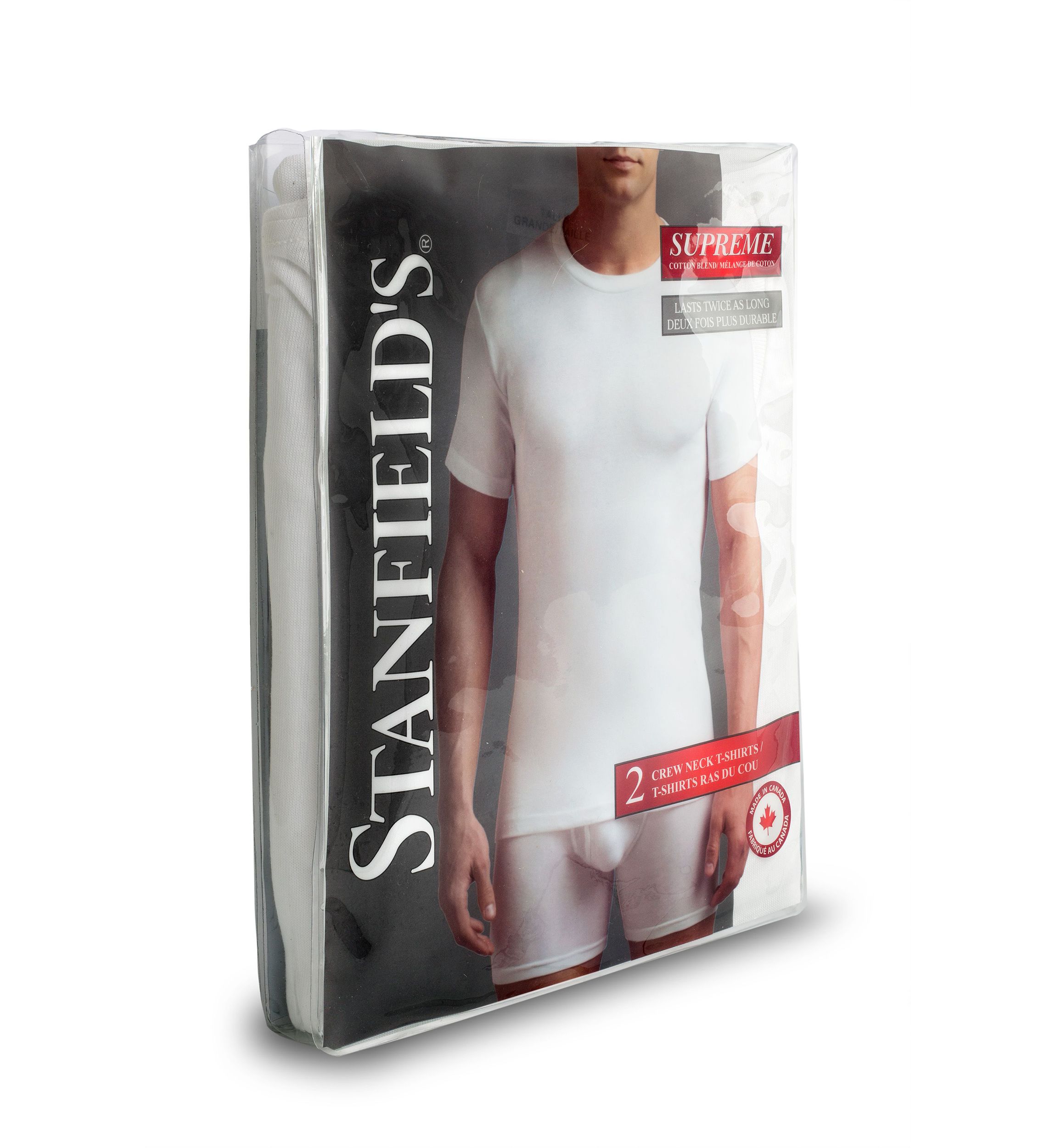 Supreme Cotton Blend Crew Neck Undershirt-2 Pack