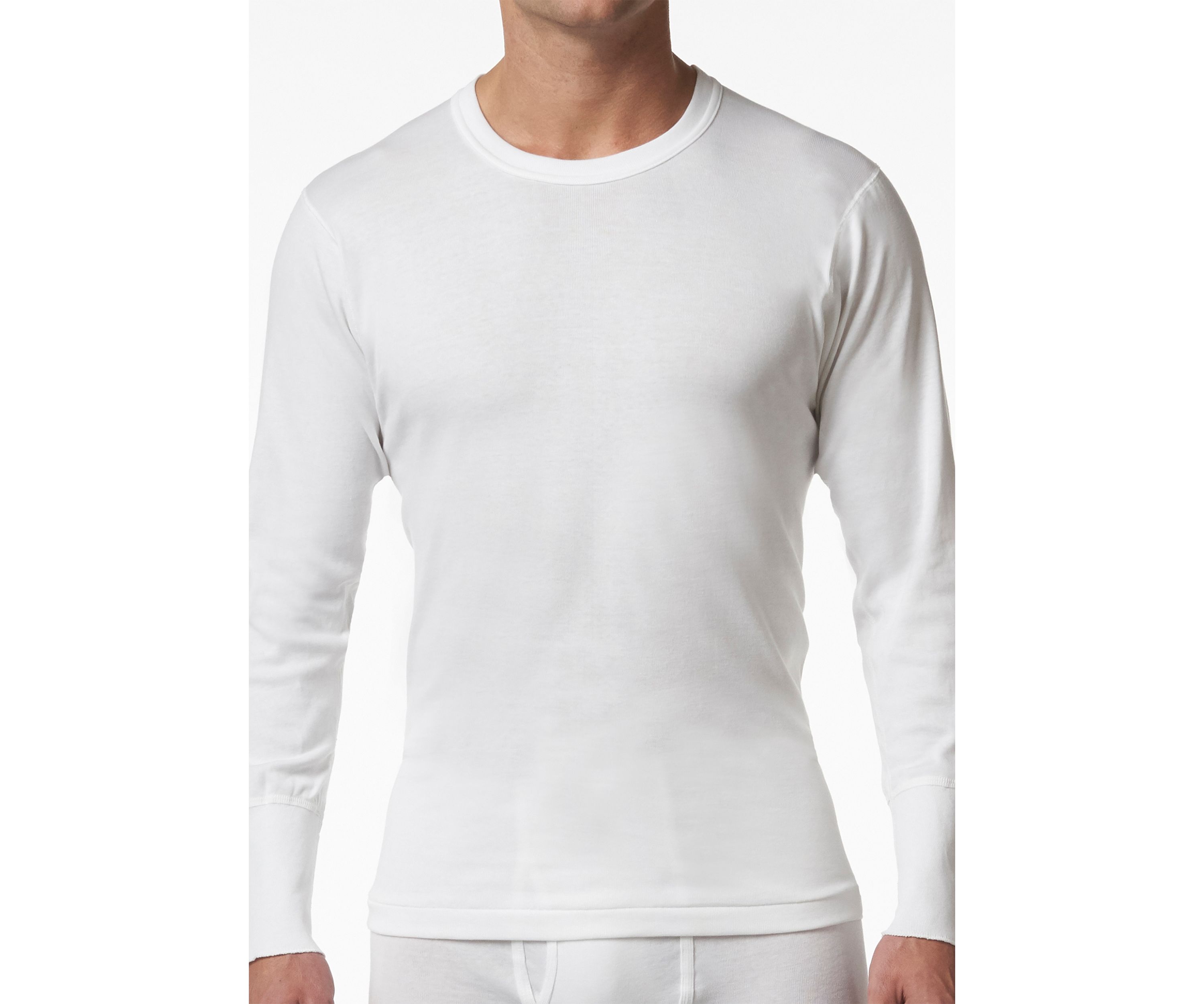 Mens Premium 100% Cotton Thermal Base Layer Long Sleeve Shirt