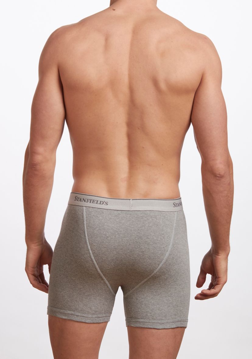 Mens Premium 100% Cotton Boxer Brief Underwear- 2 Pack