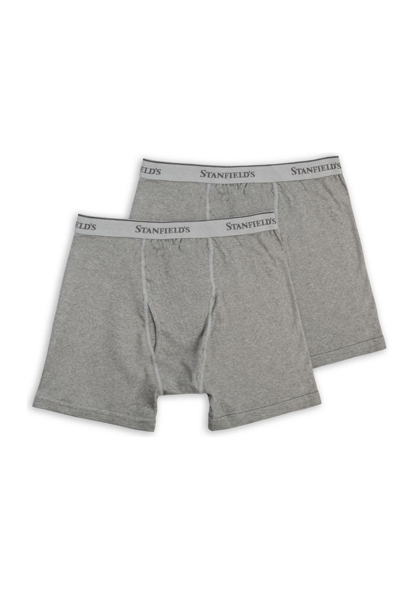 Mens Premium 100% Cotton Boxer Brief Underwear- 2 Pack