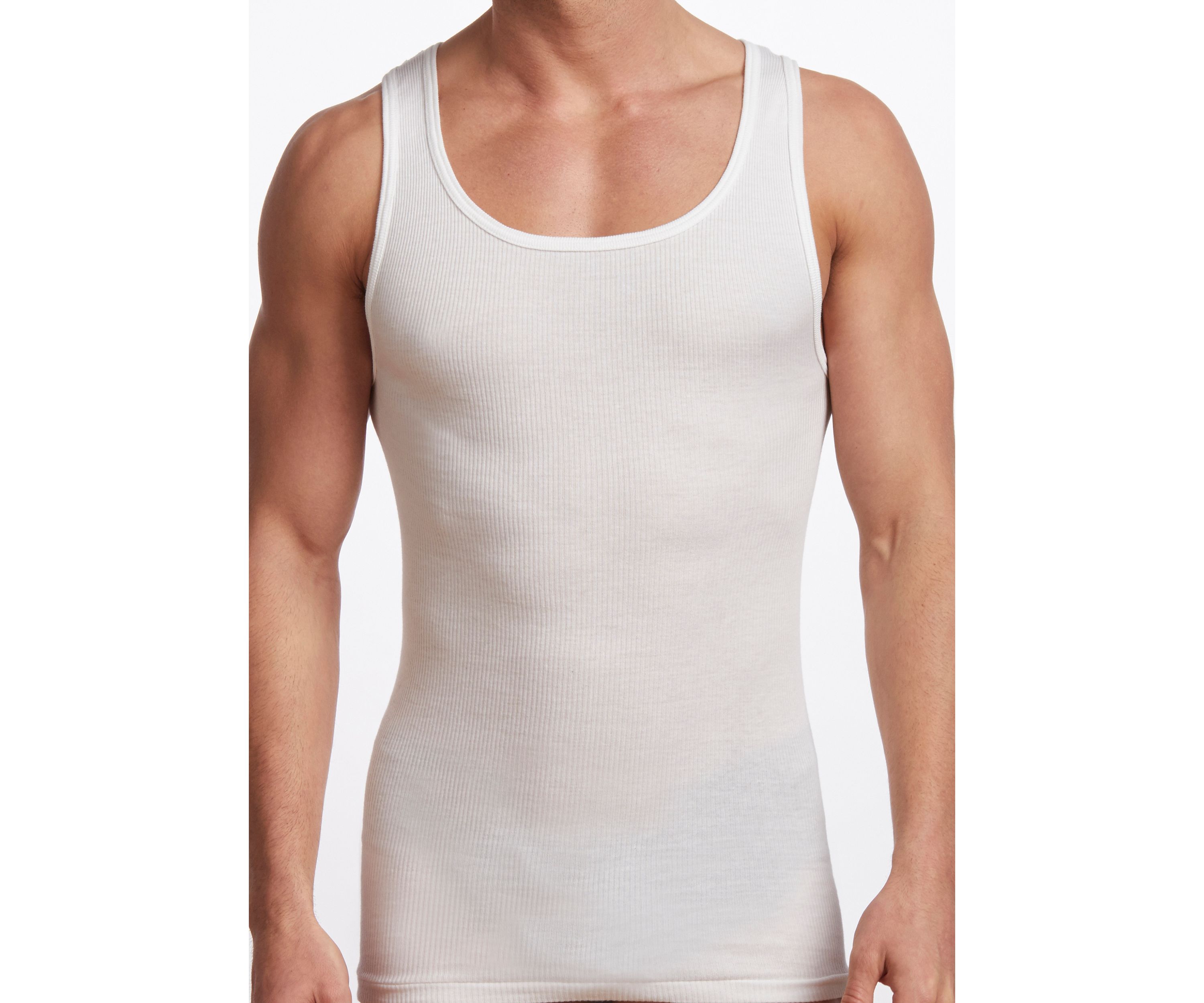 Big & Tall Premium 100% Cotton Athletic Tank Undershirt - 2 Pack