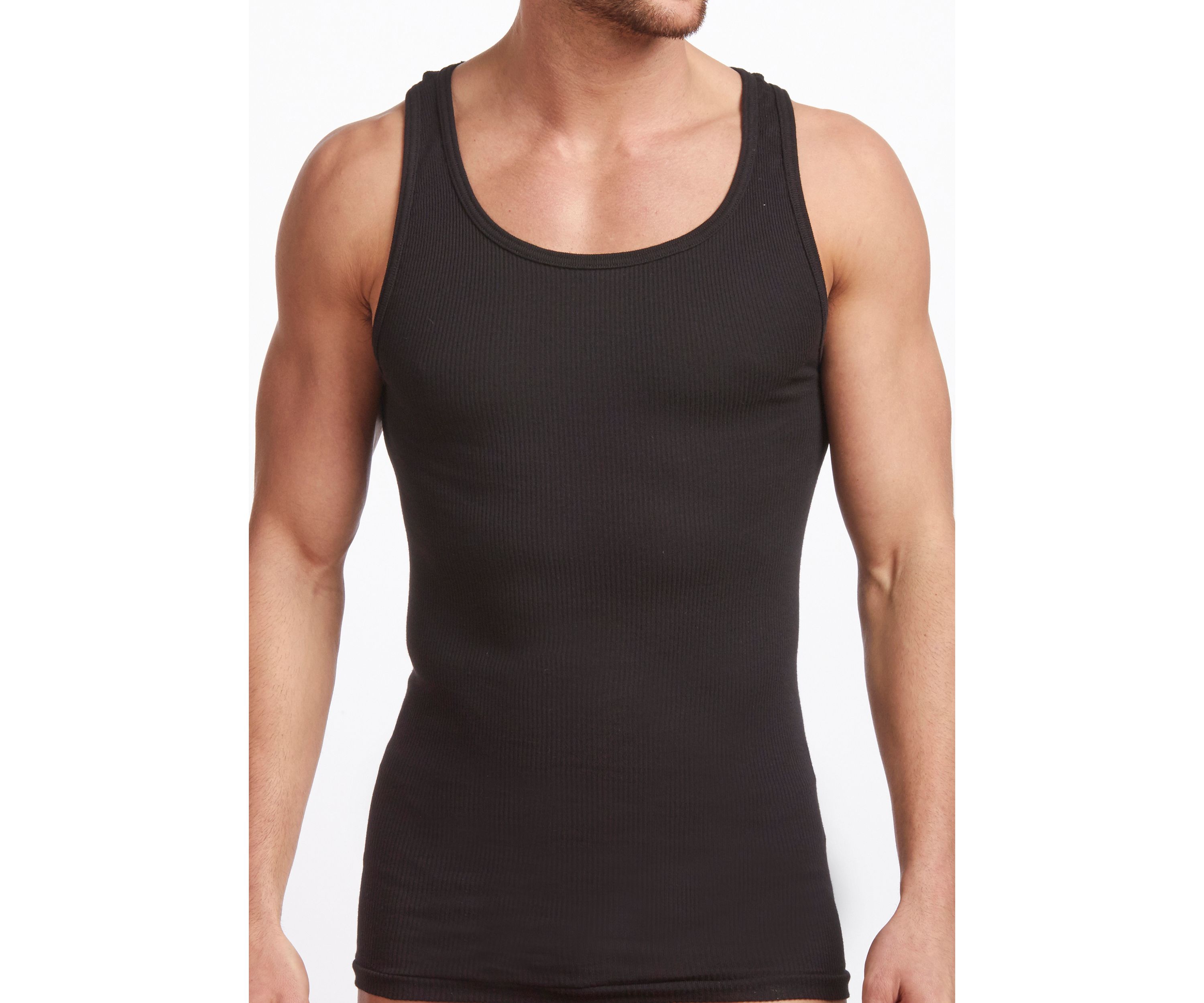 Mens Premium 100% Cotton Athletic Tank Undershirt - 2 Pack