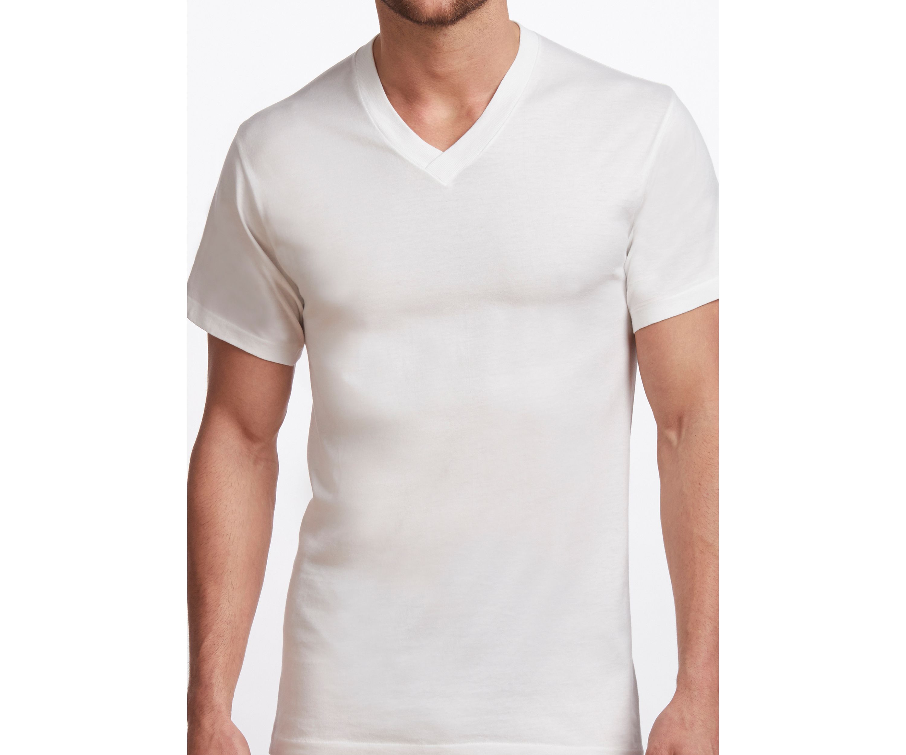 Mens Premium 100% Cotton V-Neck T-Shirt- 2 Pack