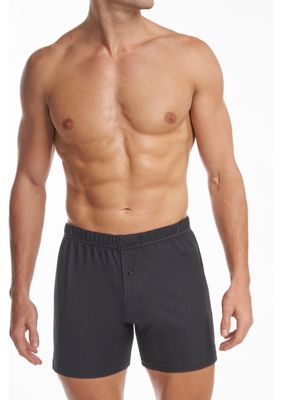 Men's Premium 100% Cotton Knit Boxers - 2 Pack