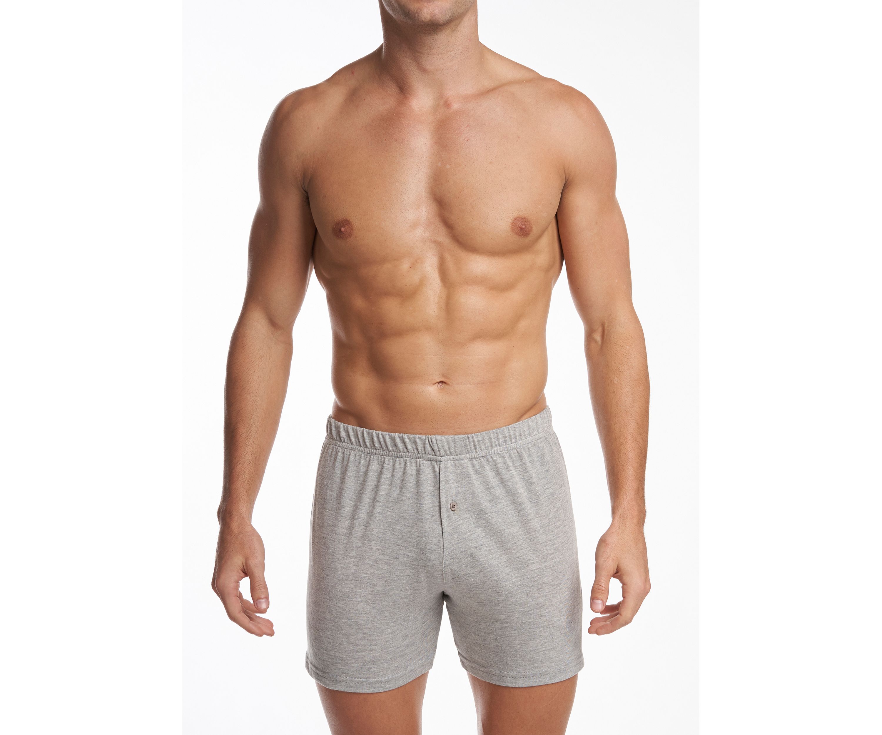 Mens Premium 100% Cotton Knit Boxers - 2 Pack 