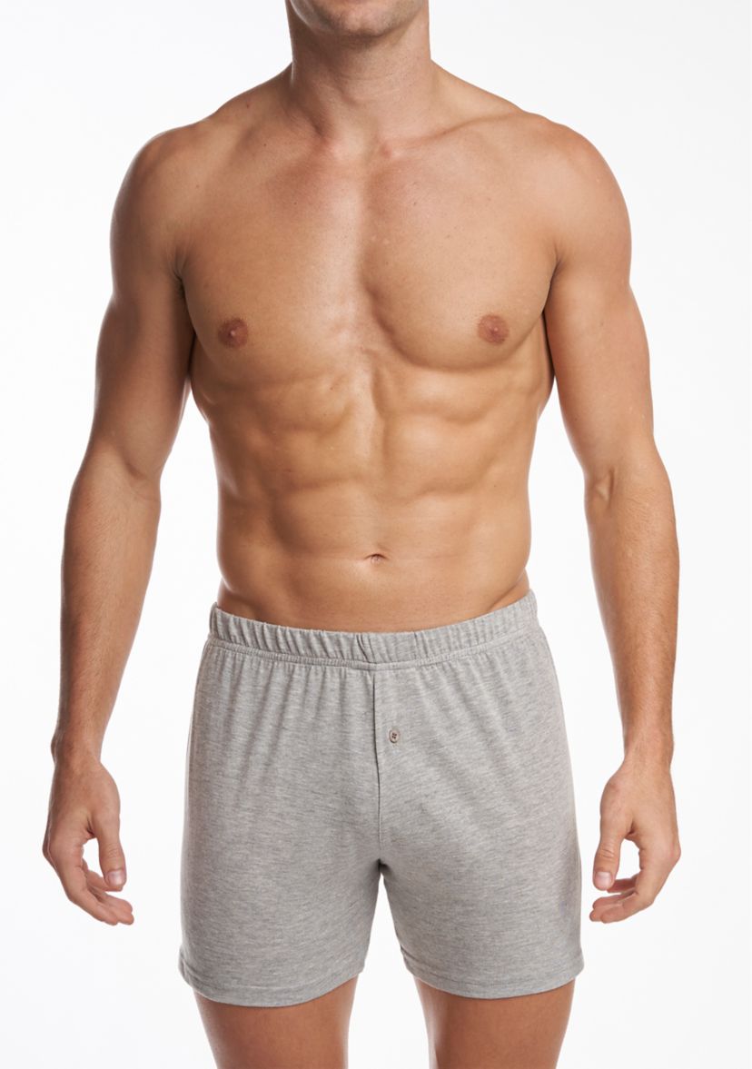 Mens Premium 100% Cotton Knit Boxers - 2 Pack 