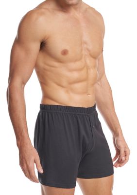 Men's Premium 100% Cotton Knit Boxers - 2 Pack