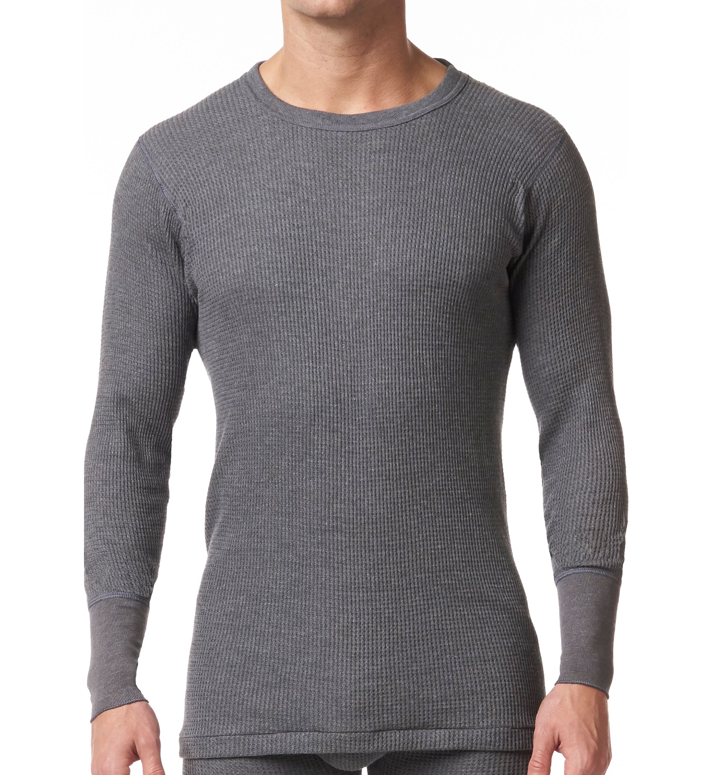 Mens Waffle Knit Thermal Long Sleeve Shirt