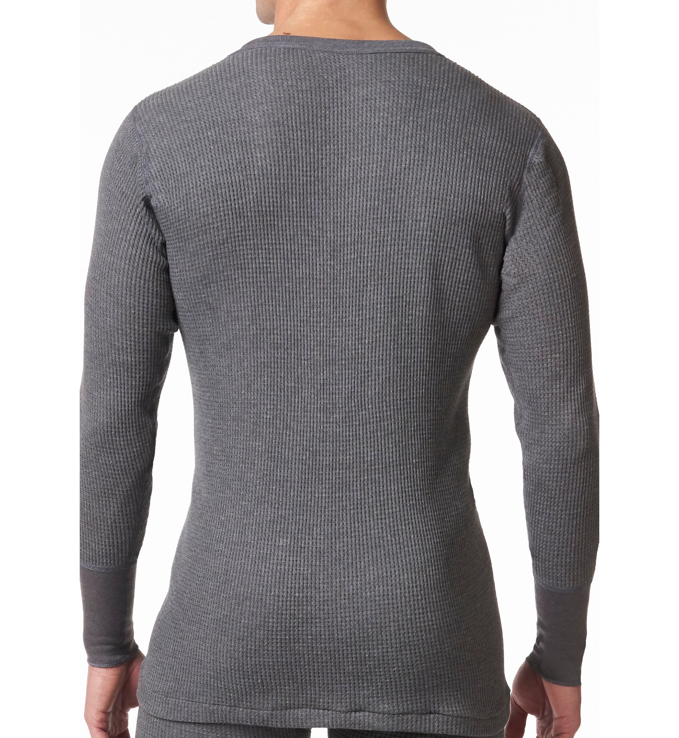 Mens Waffle Knit Thermal Long Sleeve Shirt