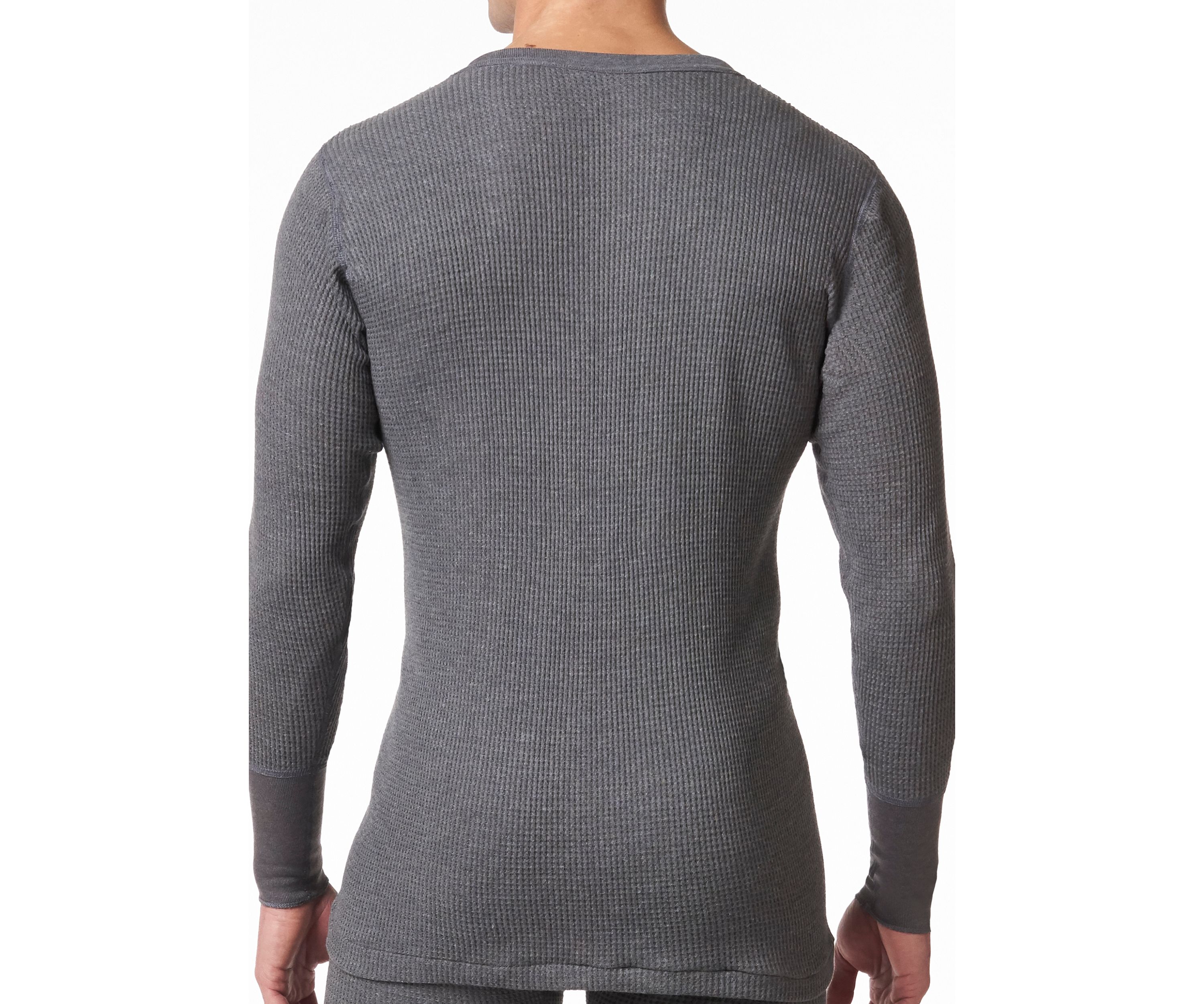 Mens Waffle Knit Thermal Long Sleeve Shirt