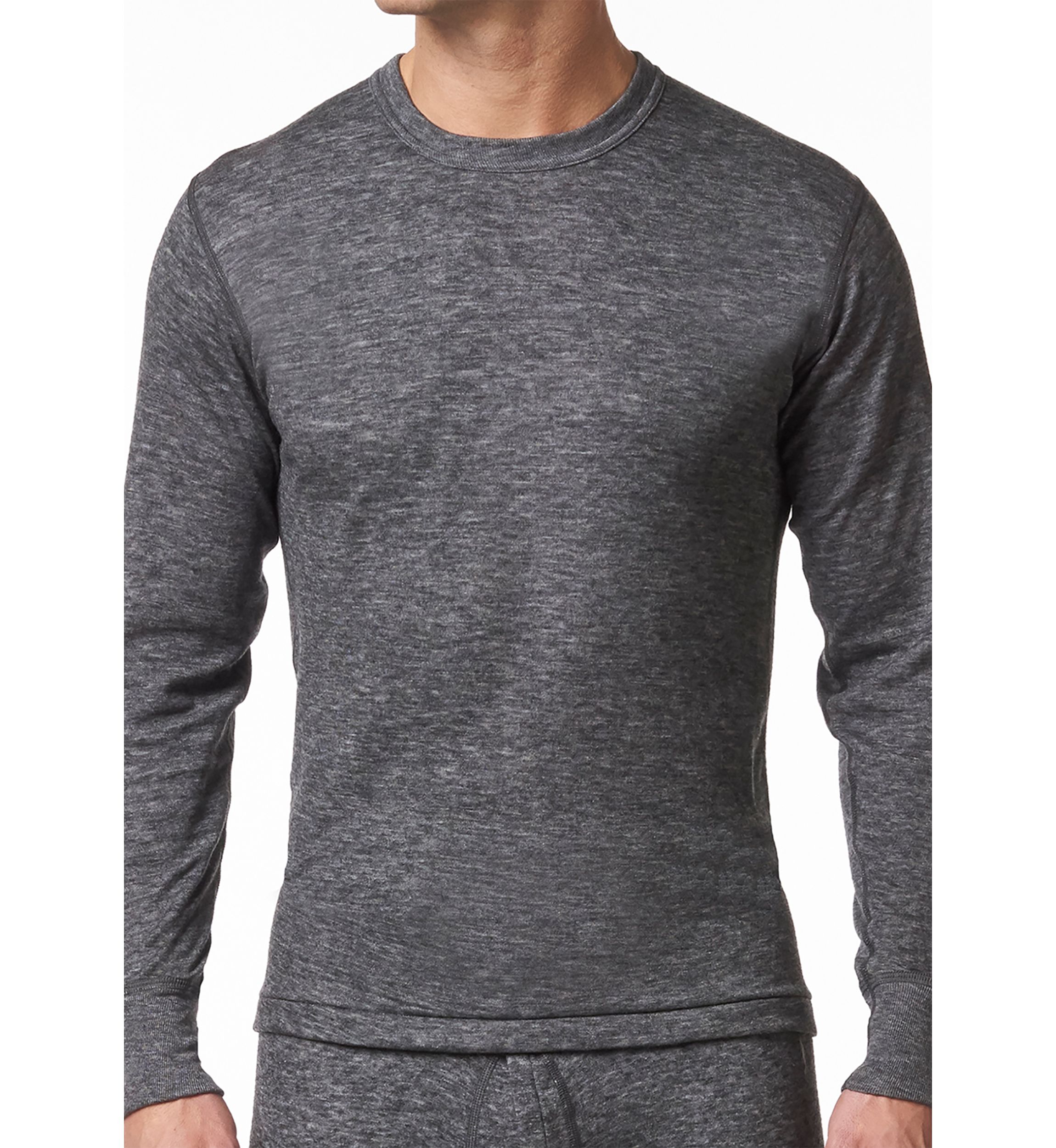 Men s 2 Layer Merino Wool Blend Thermal Long Sleeve Shirt