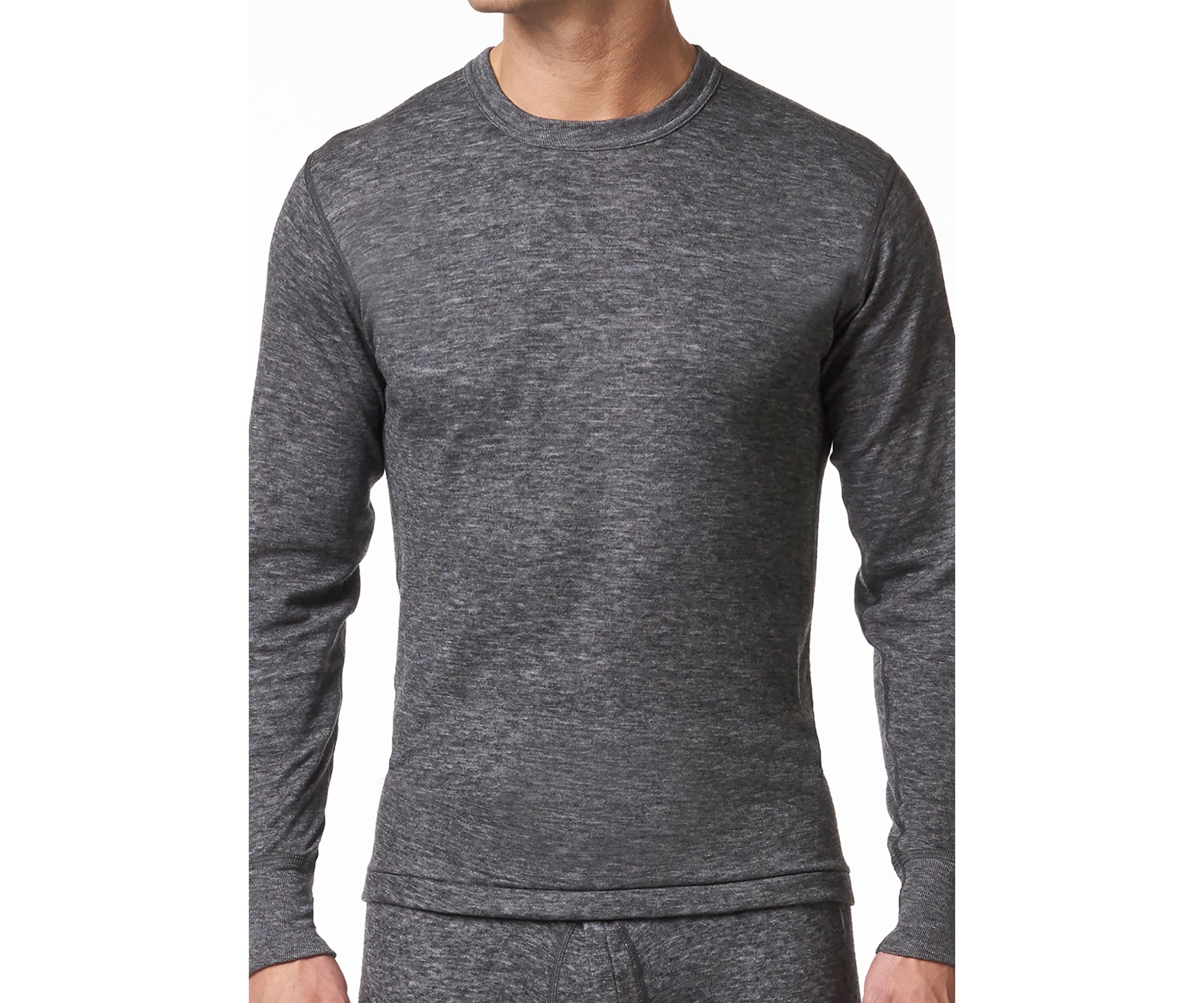 Men s 2 Layer Merino Wool Blend Thermal Long Sleeve Shirt