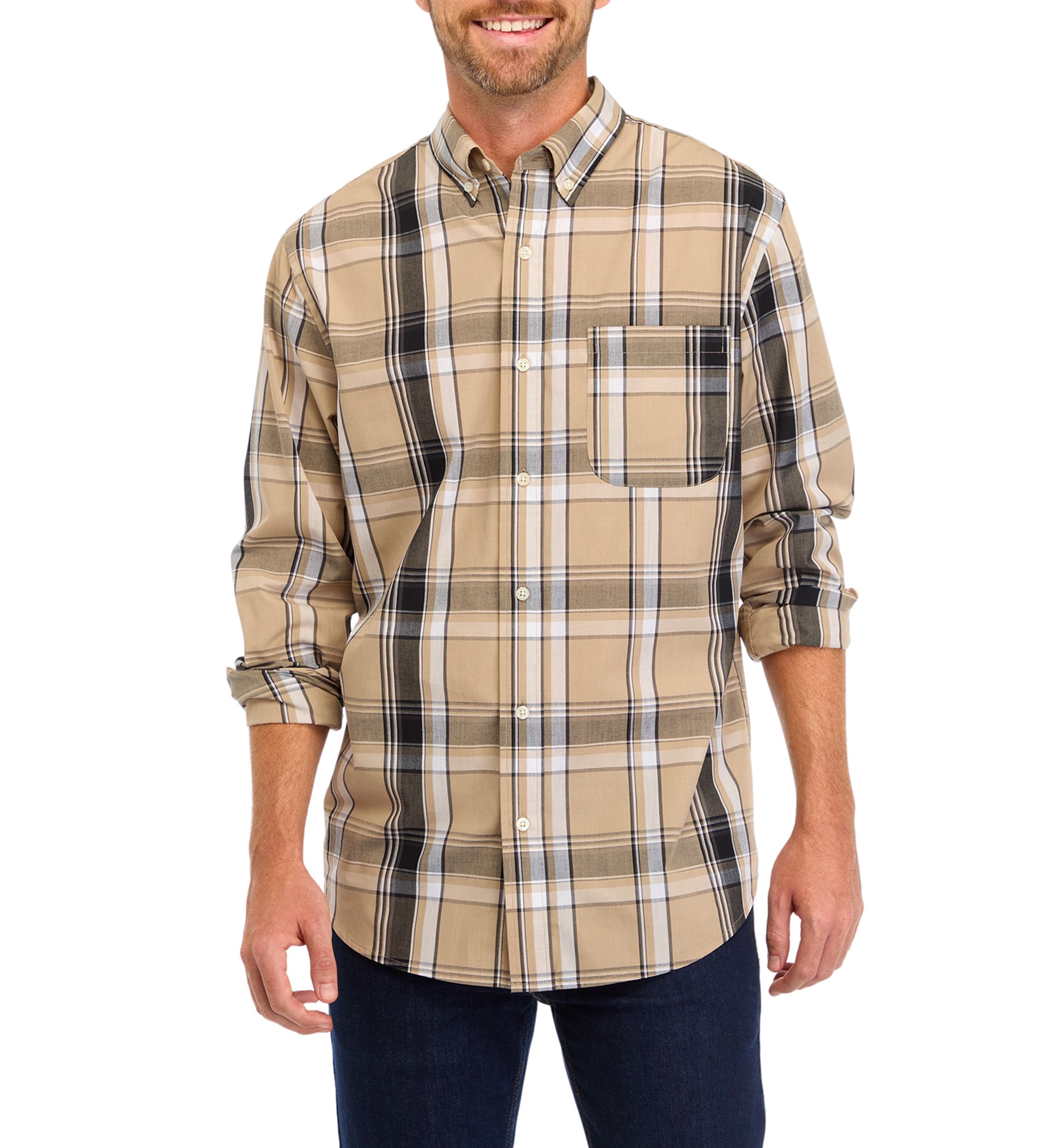 Long Sleeve Easy Care Plaid Shirt 
