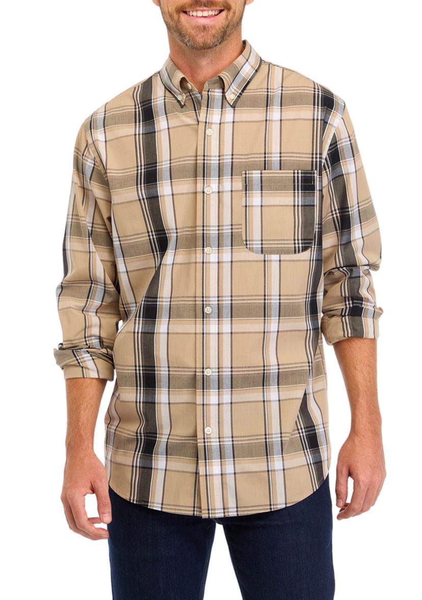 Long Sleeve Easy Care Plaid Shirt 