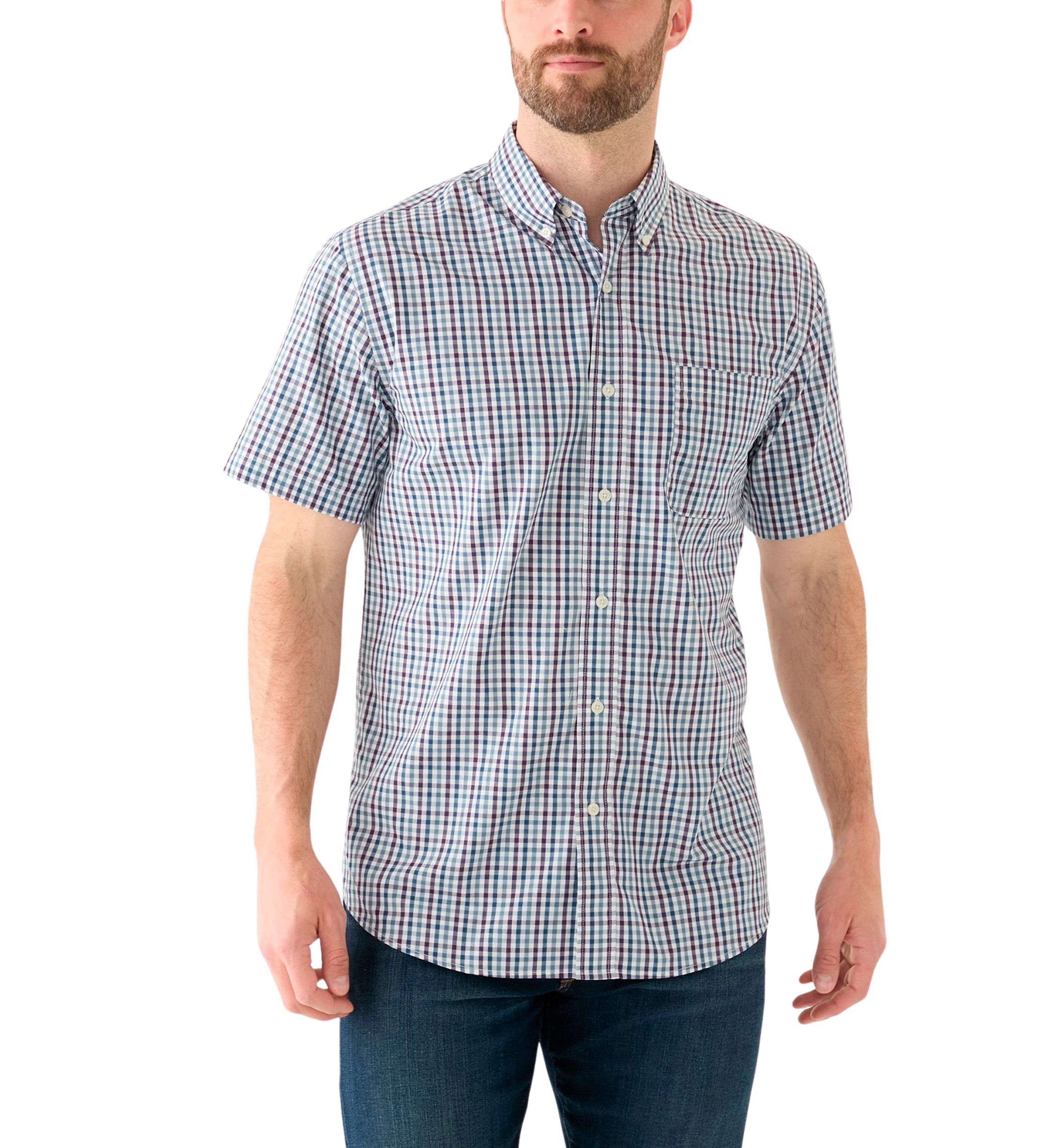 Short Sleeve Easy Care Plaid Shirt