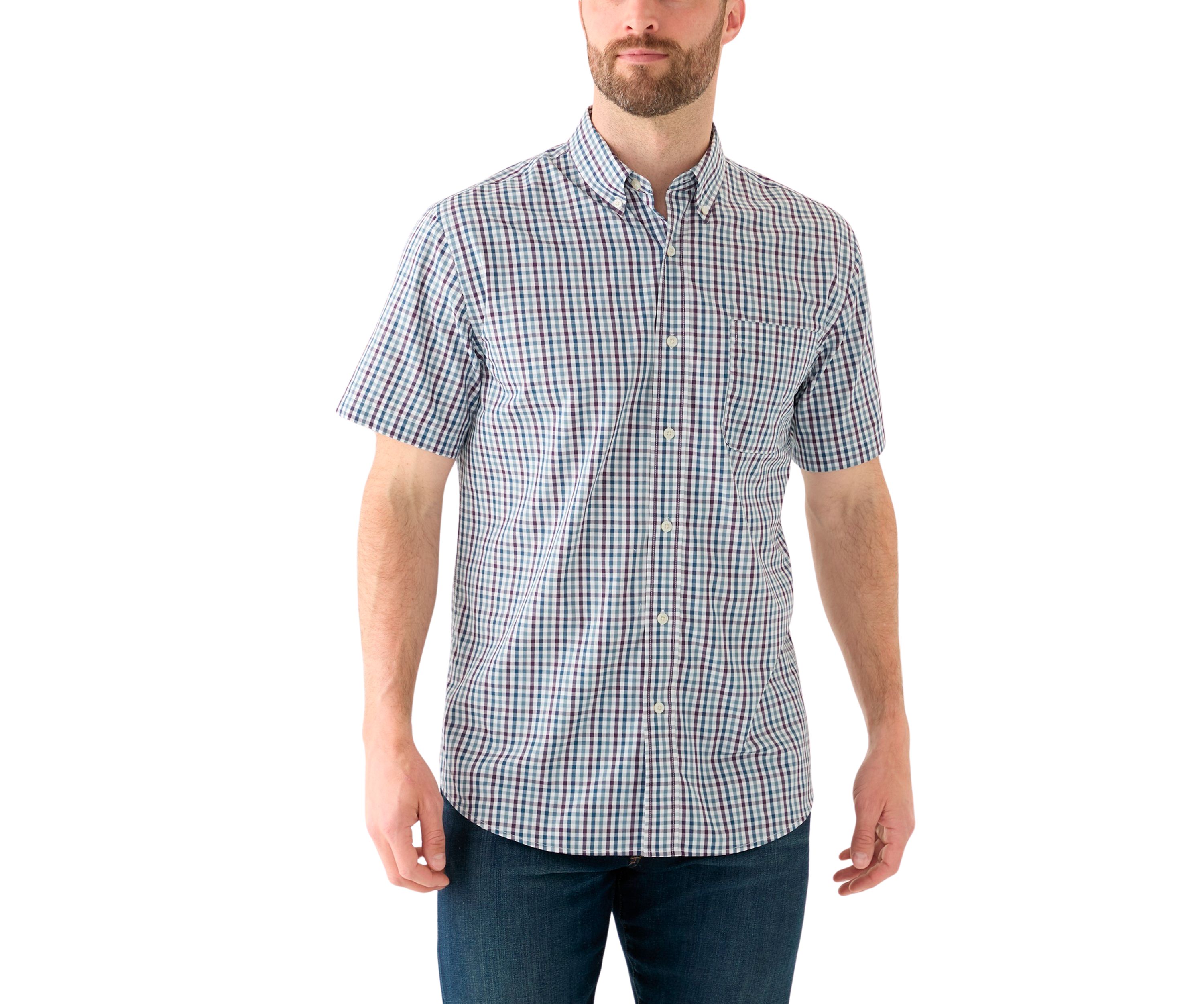 Short Sleeve Easy Care Plaid Shirt