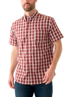 Saddlebred Men's Short Sleeve Easy Care Plaid Shirt