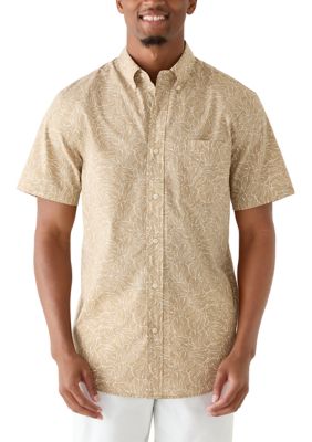 Saddlebred Men's Short Sleeve Easycare Print Shirt, XL