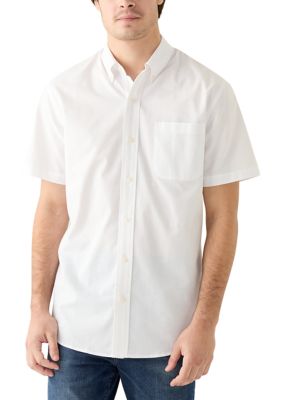 Saddlebred Men's Short Sleeve Oxford Shirt, White, 2XL