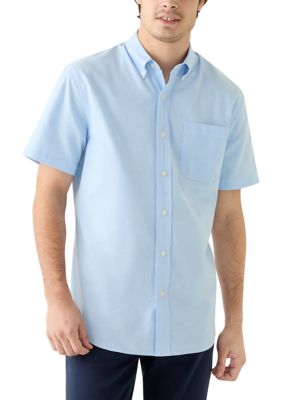 Saddlebred Men's Short Sleeve Oxford Shirt, Blue, 2XL