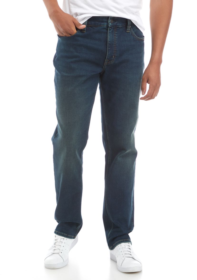 Mens Knit Denim Athletic Jeans