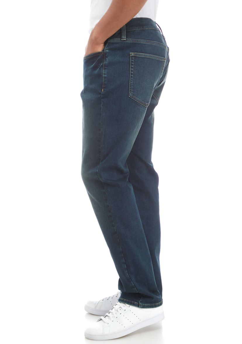 Mens Knit Denim Athletic Jeans