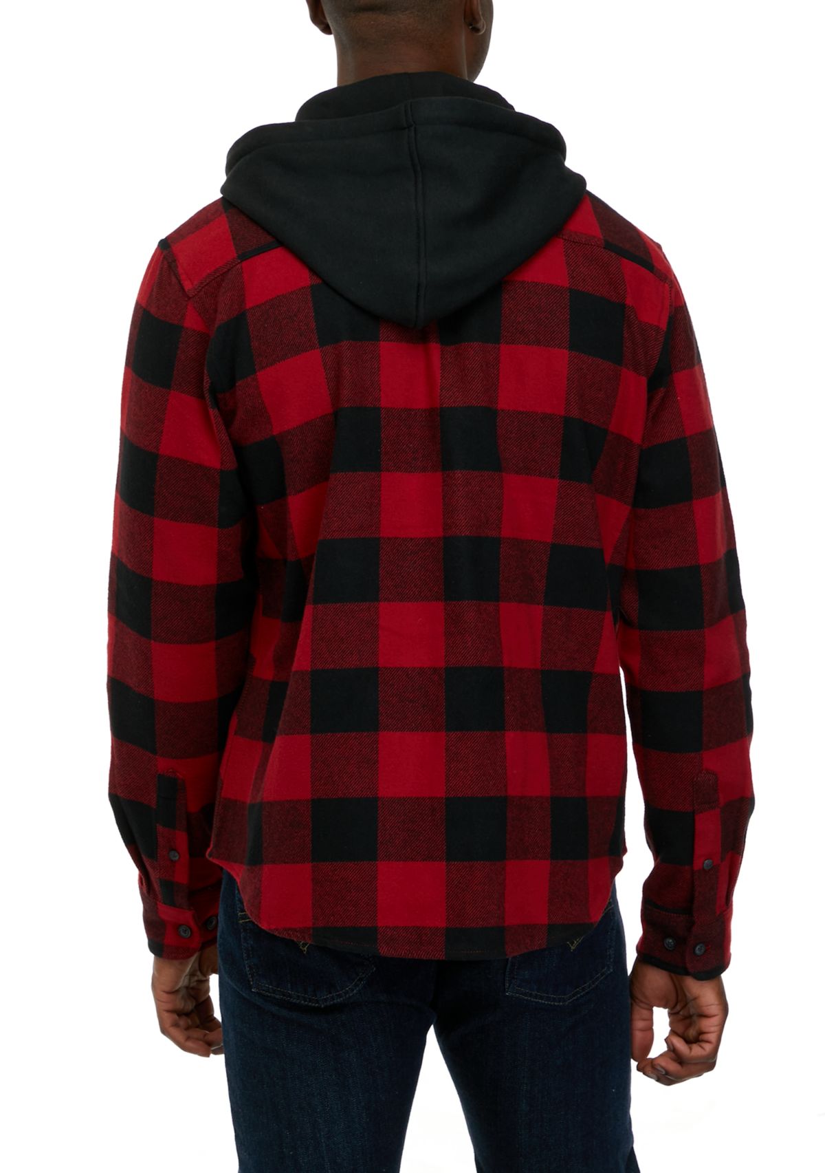 Long Sleeve Hooded Flannel Shirt