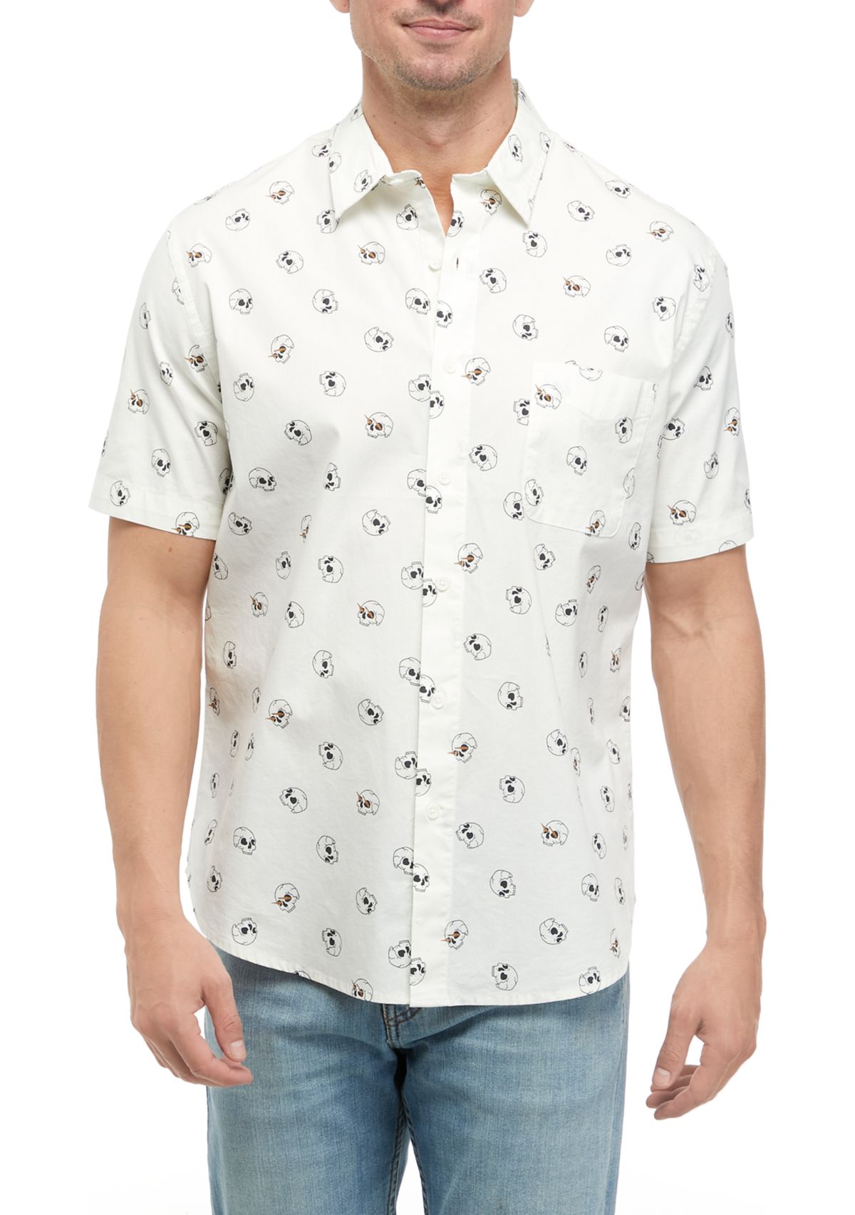 Short Sleeve Printed Poplin Shirt 