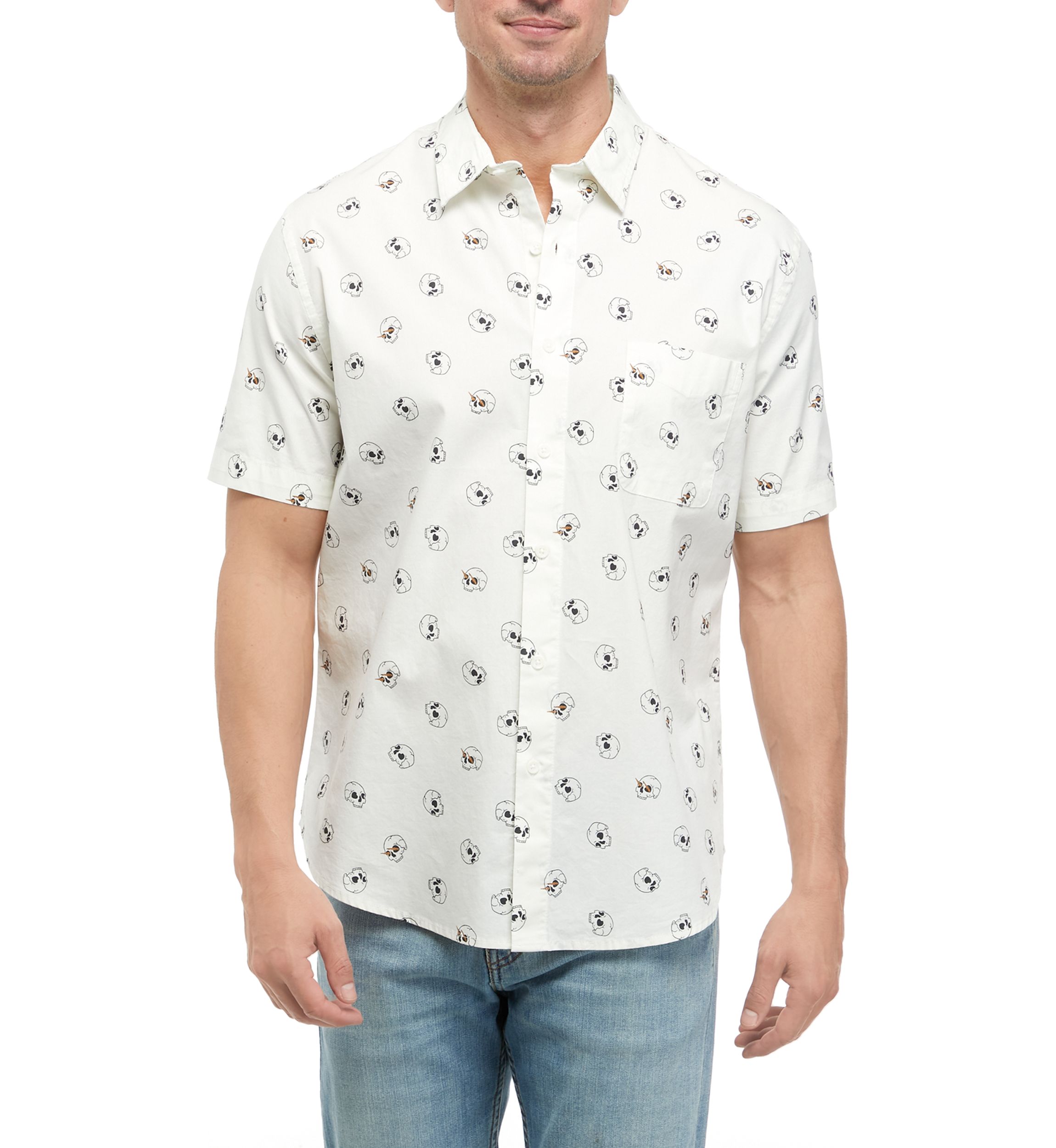 Short Sleeve Printed Poplin Shirt 