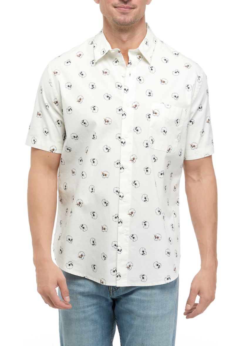 Short Sleeve Printed Poplin Shirt 