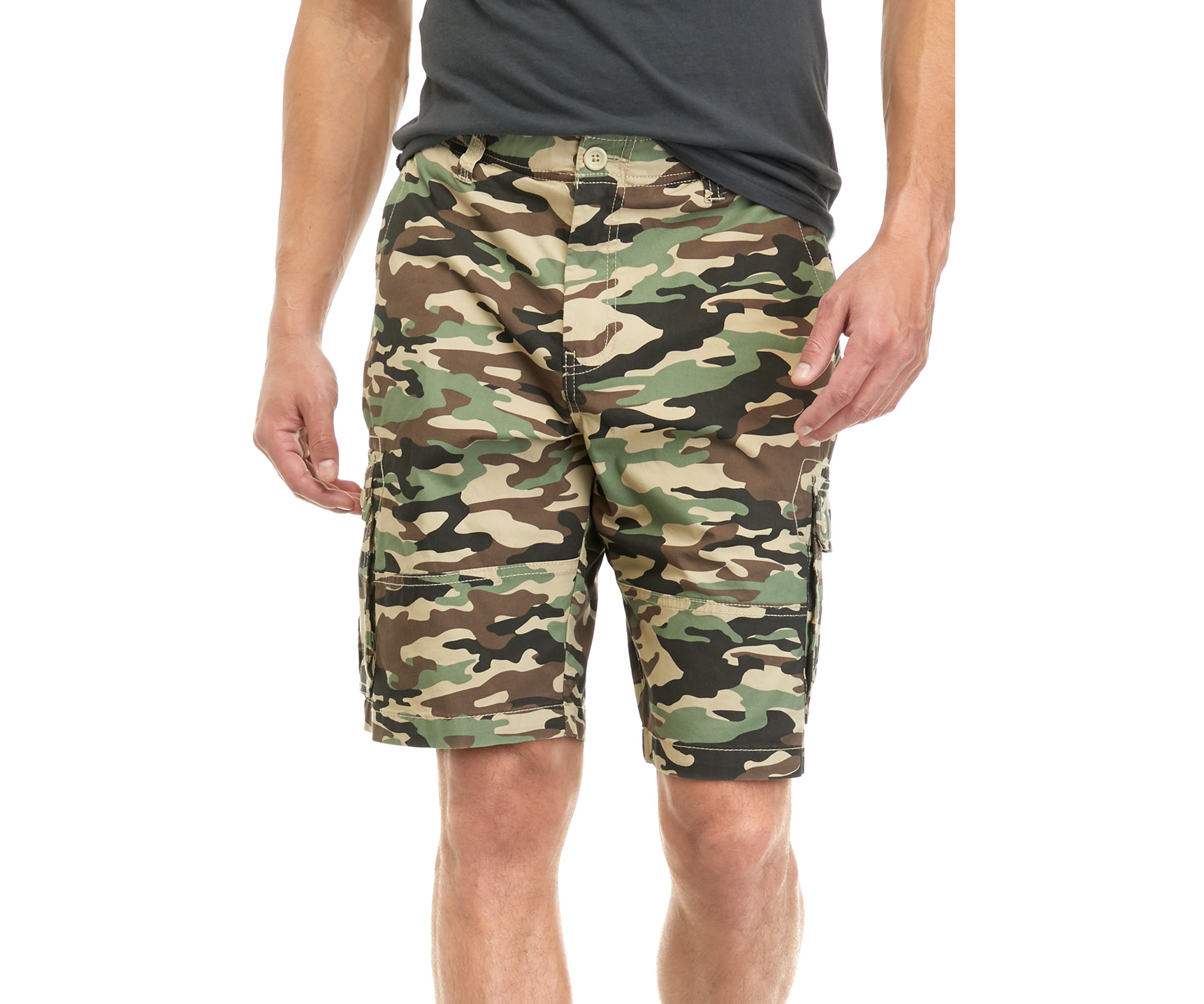 Camo Print Cargo Shorts