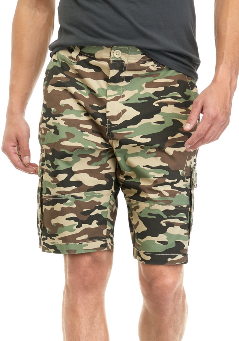 Camo Print Cargo Shorts